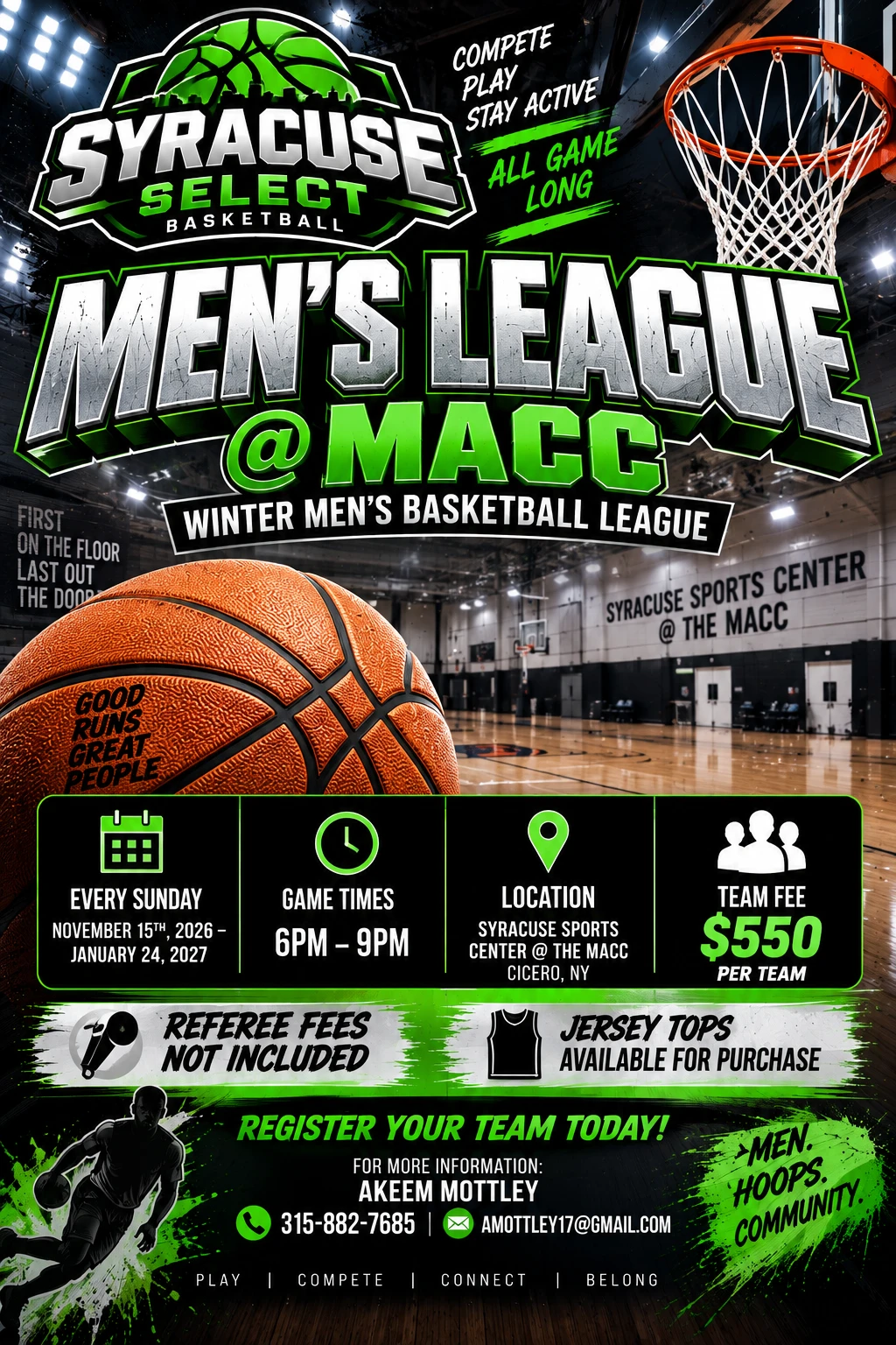 Men's League @ MACC – Winter Men's Basketball League