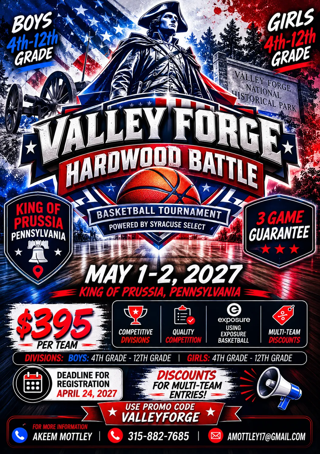 Valley Forge Hardwood Battle – May 1–2, 2027