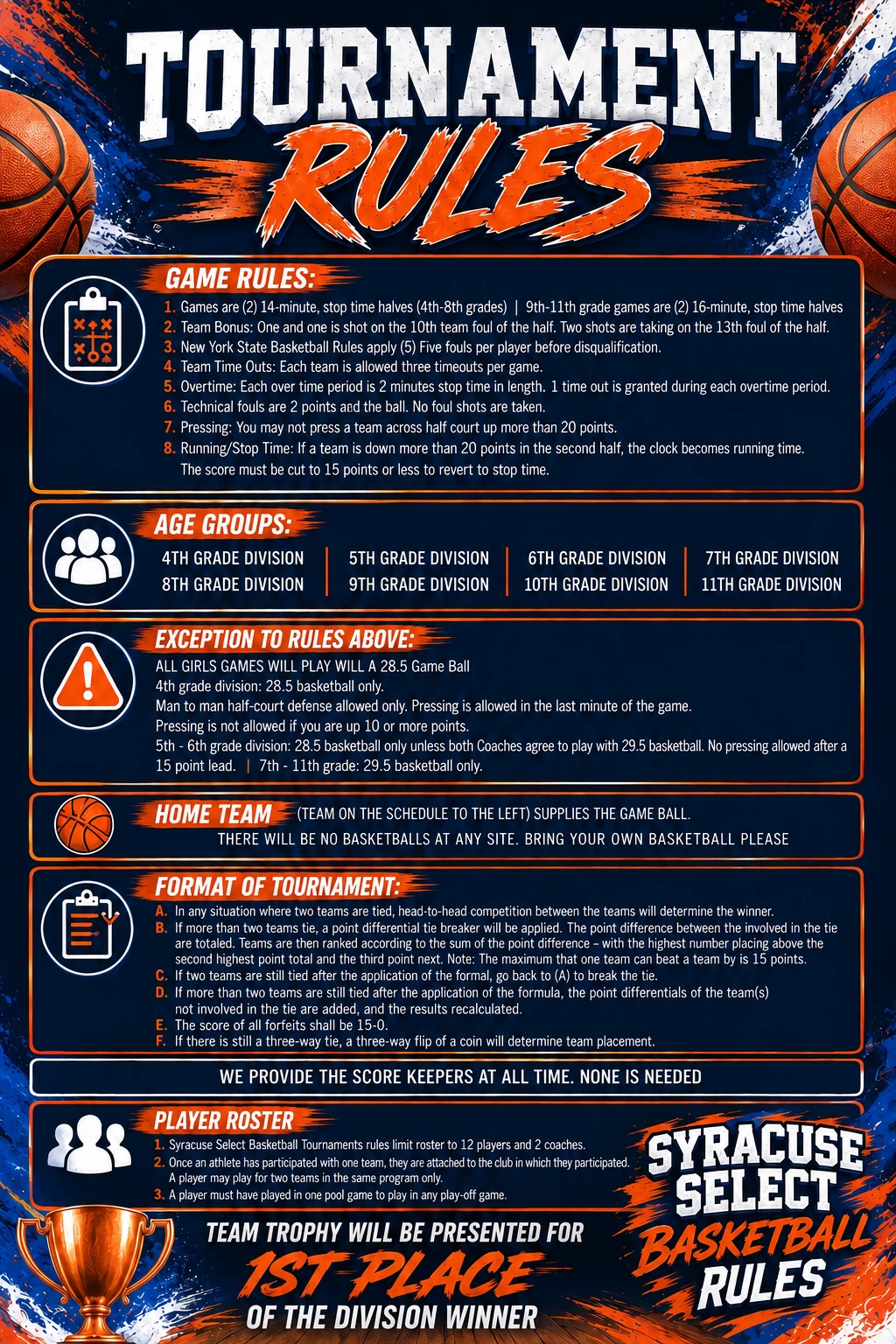 Syracuse Select Tournament Rules